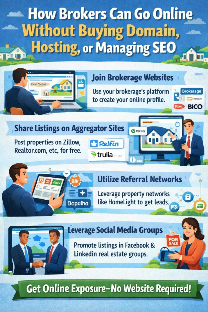 How Brokers Can Go Online Without Buying Domain, Hosting, or Managing SEO